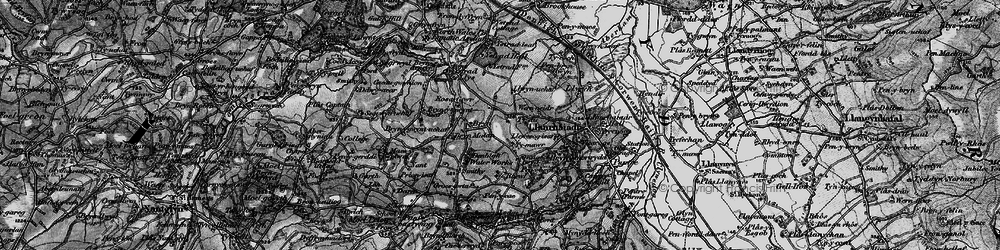 Old map of Ystrad Hall in 1897