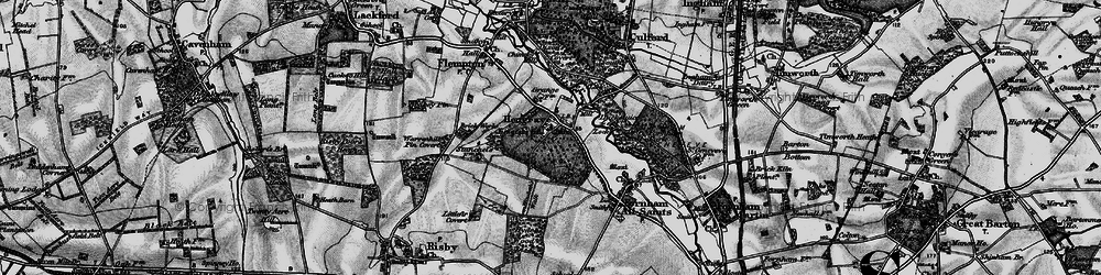 Old map of Hengrave in 1898