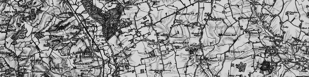 Old map of Witnesham Thicks in 1896
