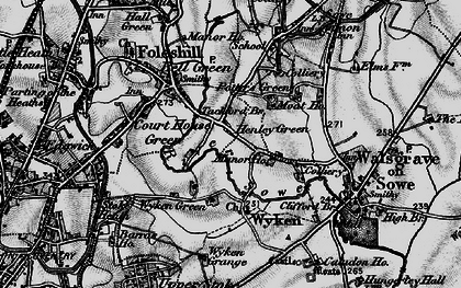 Old map of Henley Green in 1899