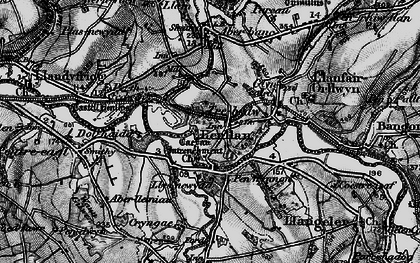 Old map of Henllan in 1898