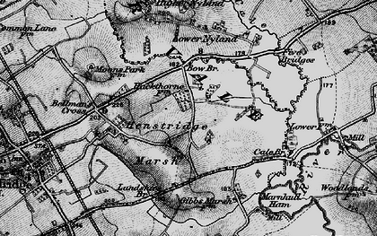 Old map of Henstridge Marsh in 1898