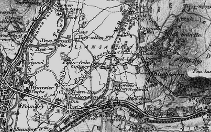 Old map of Heol Las in 1897