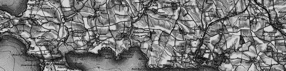Old map of Herbrandston in 1898