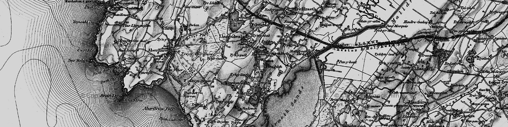 Old map of Bodorgan in 1899