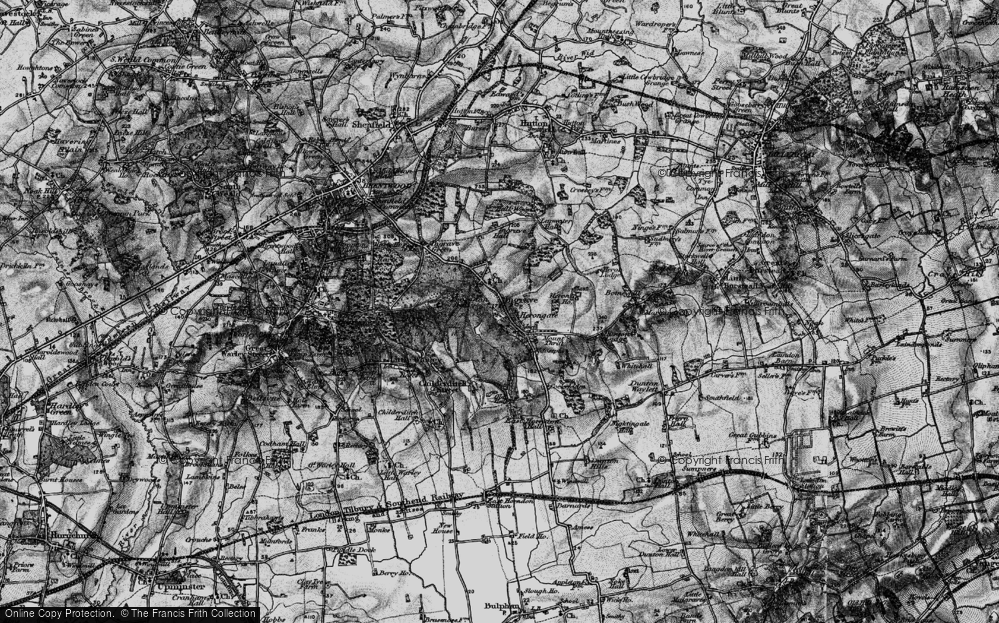 Old Map of Historic Map covering Thorndon Park in 1896