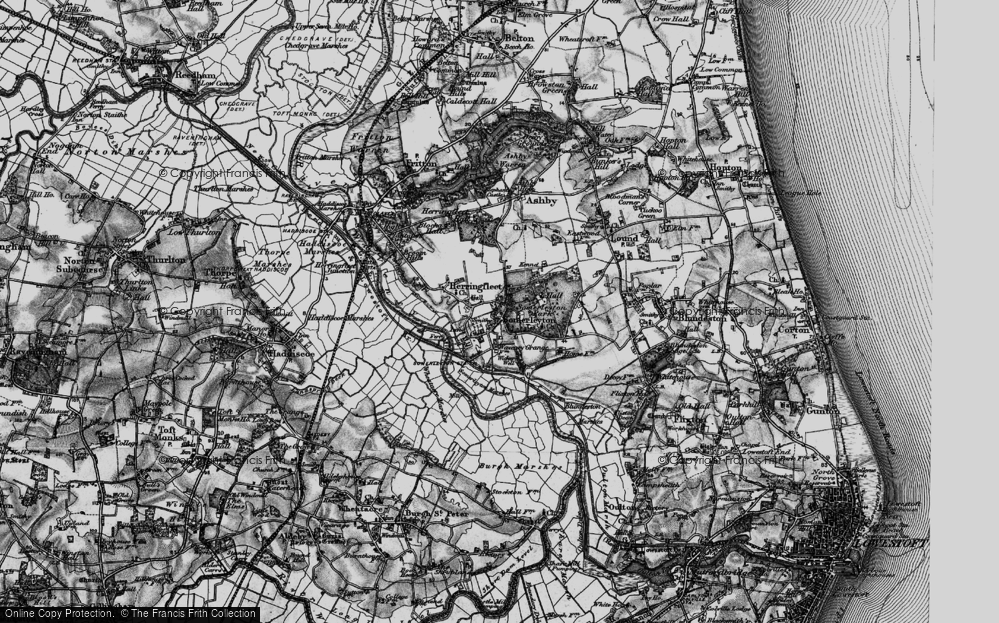 Old Map of Herringfleet, 1898 in 1898