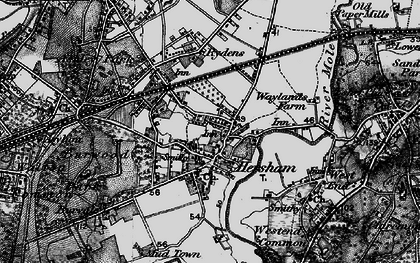 Old map of Hersham in 1896