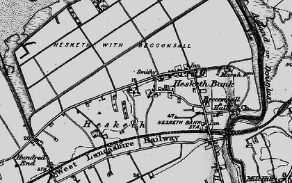 Old map of Hesketh Bank in 1896