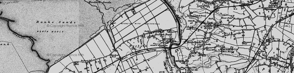 Old map of Hesketh Bank in 1896