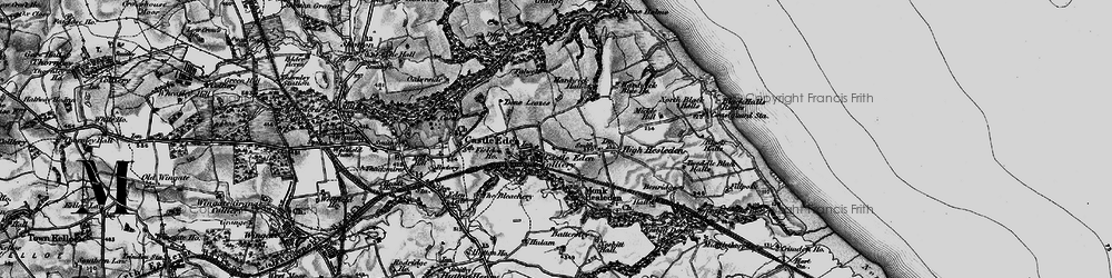 Old map of Hesleden in 1898