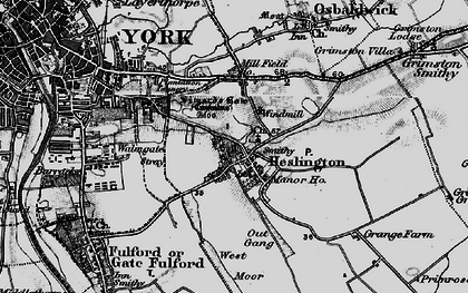Old map of Heslington in 1898