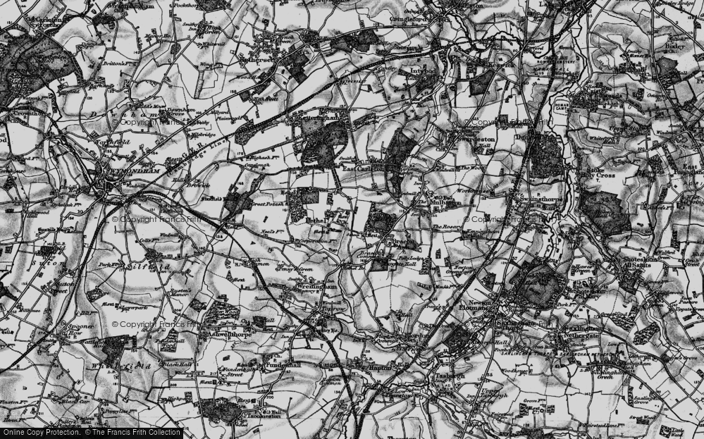 Old Map of Hethel, 1898 in 1898