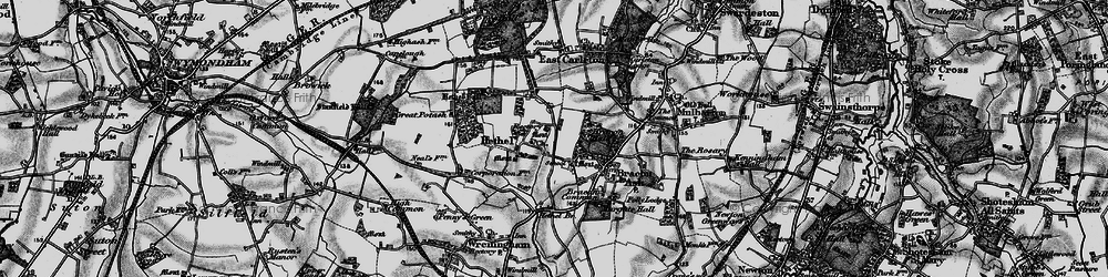Old map of Hethel in 1898