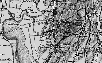 Old map of Heversham in 1898