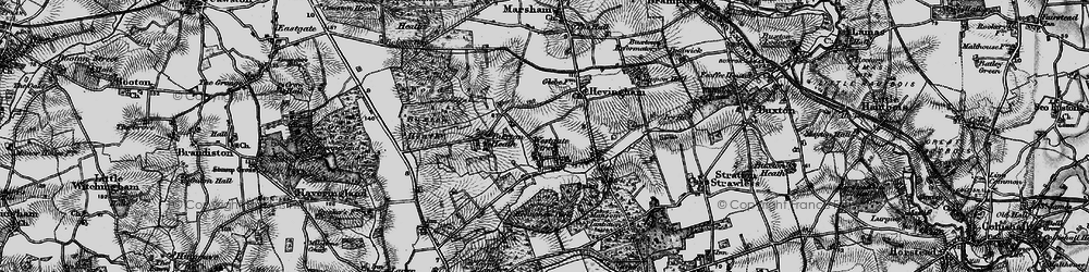 Old map of Hevingham in 1898