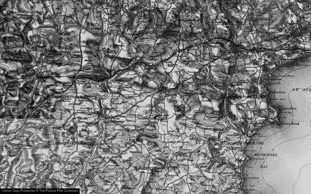 Old Map of Hewas Water, 1895 in 1895