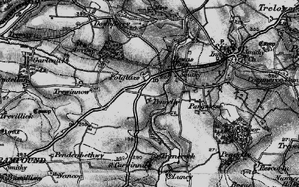 Old map of Hewas Water in 1895