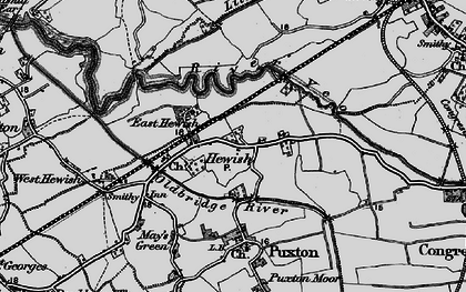 Old map of Hewish in 1898