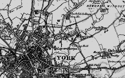 Old map of Heworth in 1898