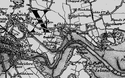Old map of Heybridge Basin in 1896