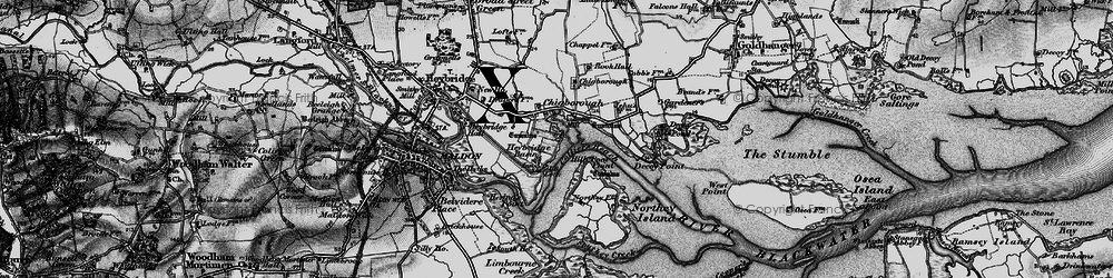 Old map of Heybridge Basin in 1896