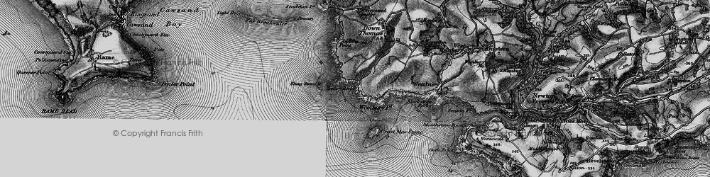 Old map of Heybrook Bay in 1896