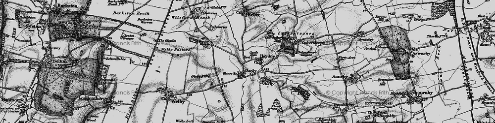 Old map of Heydour in 1895