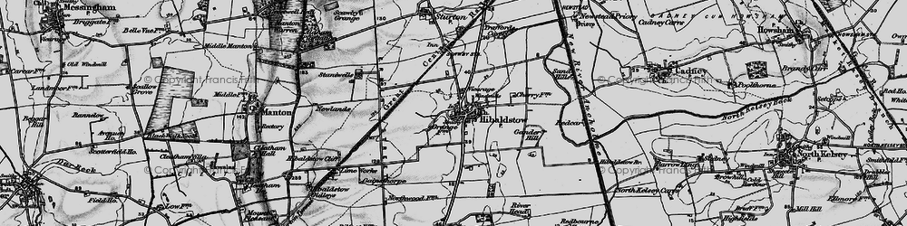 Old map of Hibaldstow in 1898
