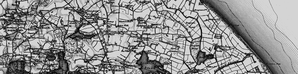 Old map of Hickling in 1898