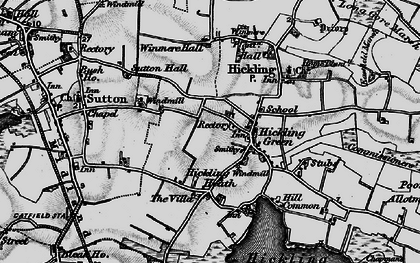 Old map of Hickling Green in 1898