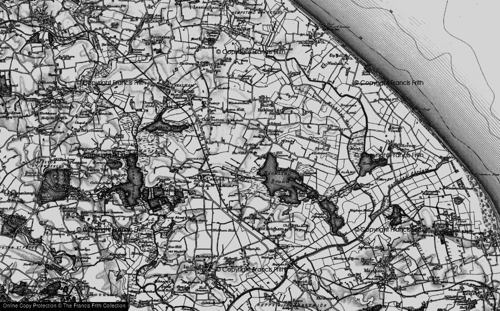 Old Map of Hickling Heath, 1898 in 1898