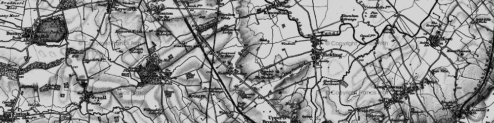 Old map of Hickling Pastures in 1899