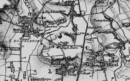 Old map of Wheelabout Wood in 1899