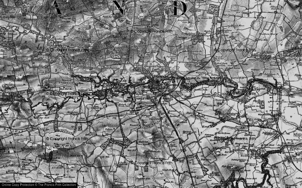 Old Map of Historic Map covering Newminster Abbey in 1897