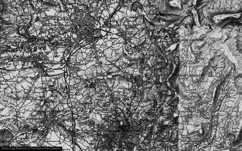 Old Map of High Crompton, 1896 in 1896