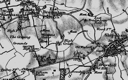 Old map of Saham Grove in 1898