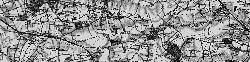 Old map of Saham Grove in 1898