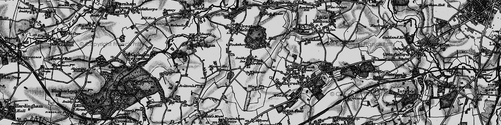 Old map of Great Melton in 1898