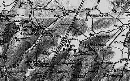 Old map of High Roding in 1896