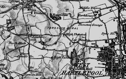 Old map of High Throston in 1898