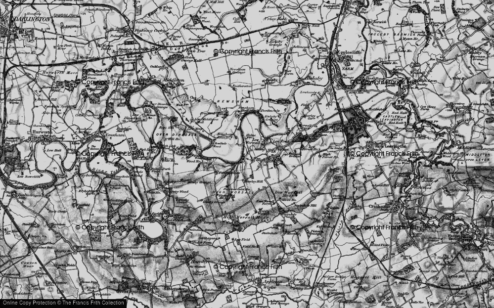 Old Map of Historic Map covering Bowlhole Wood in 1898
