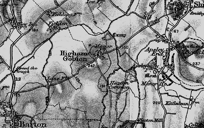 Old map of Higham Gobion in 1896