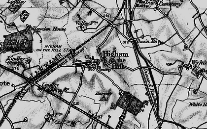 Old map of Higham on the Hill in 1899