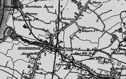 Old map of Highbridge in 1898