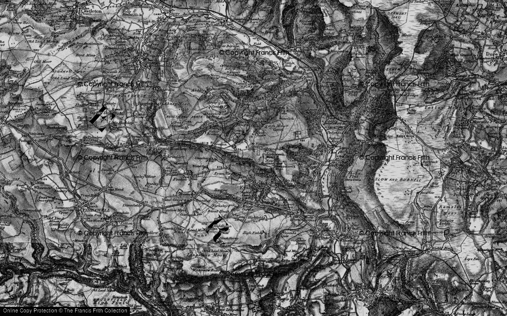 Old Map of Historic Map covering Stanage in 1896