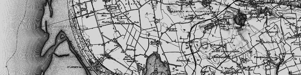 Old map of Higher Ballam in 1896