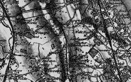 Old map of Higher Bebington in 1896