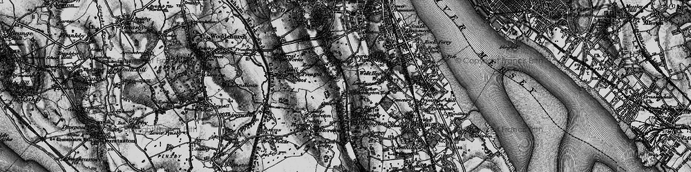 Old map of Higher Bebington in 1896