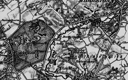 Old map of Higher Blackley in 1896